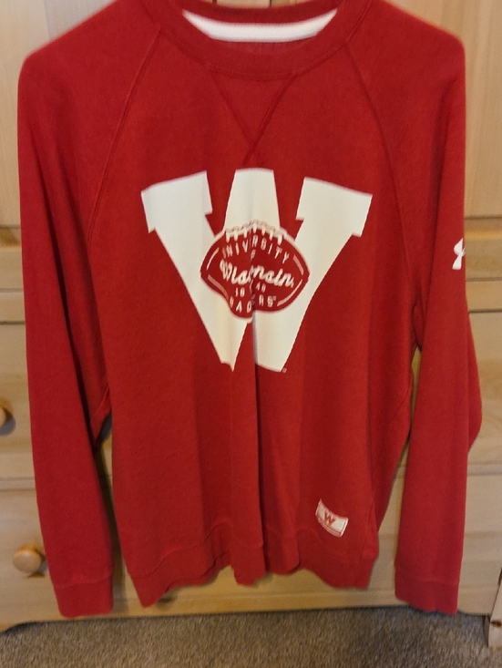 Under Armour Other - Under Armour Red Pullover Sweatshirt with White Logo